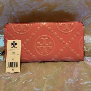 Tory Burch Embossed Logo Wallet